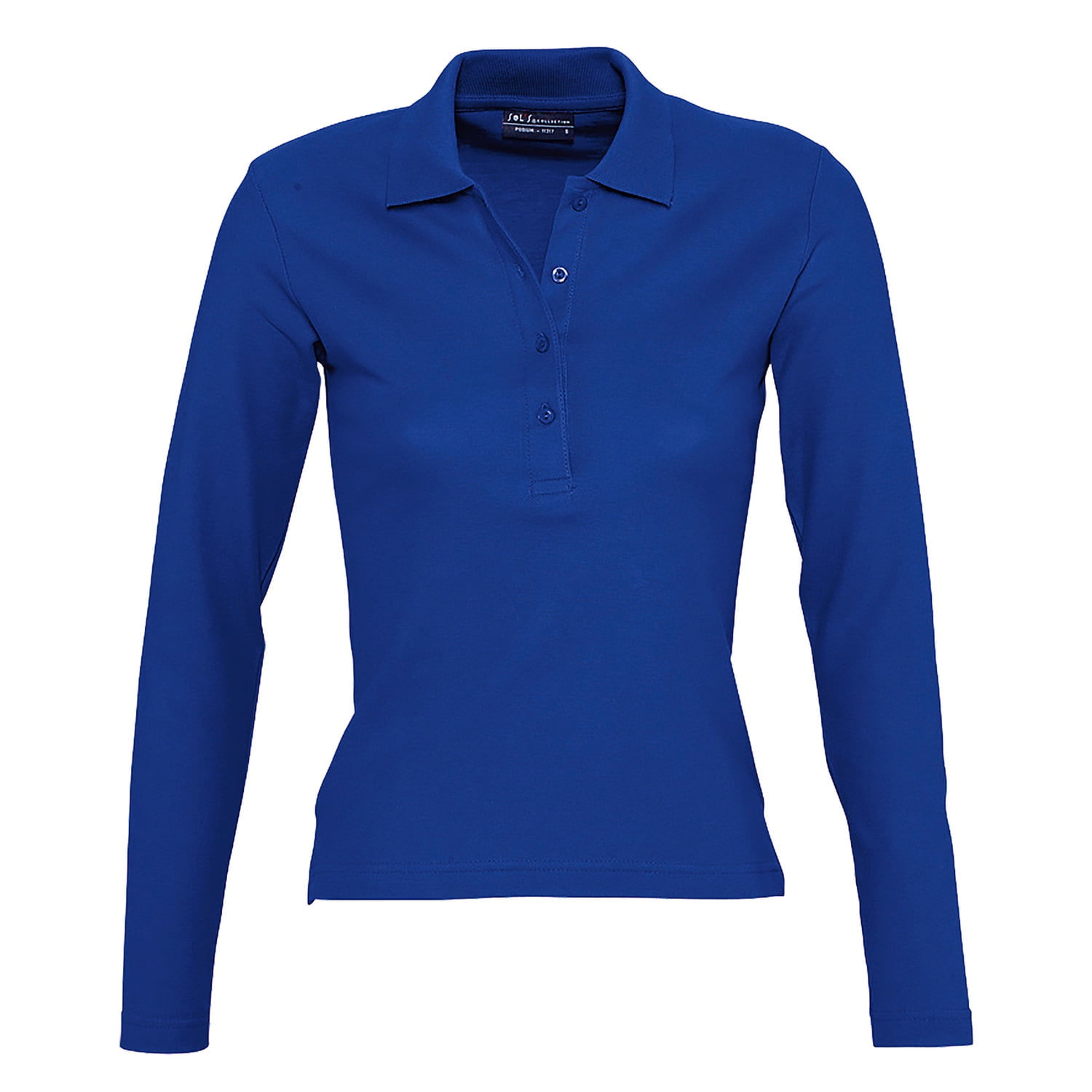 SOLS Womens Podium Cotton Pique LongSleeved Polo Shirt — free download