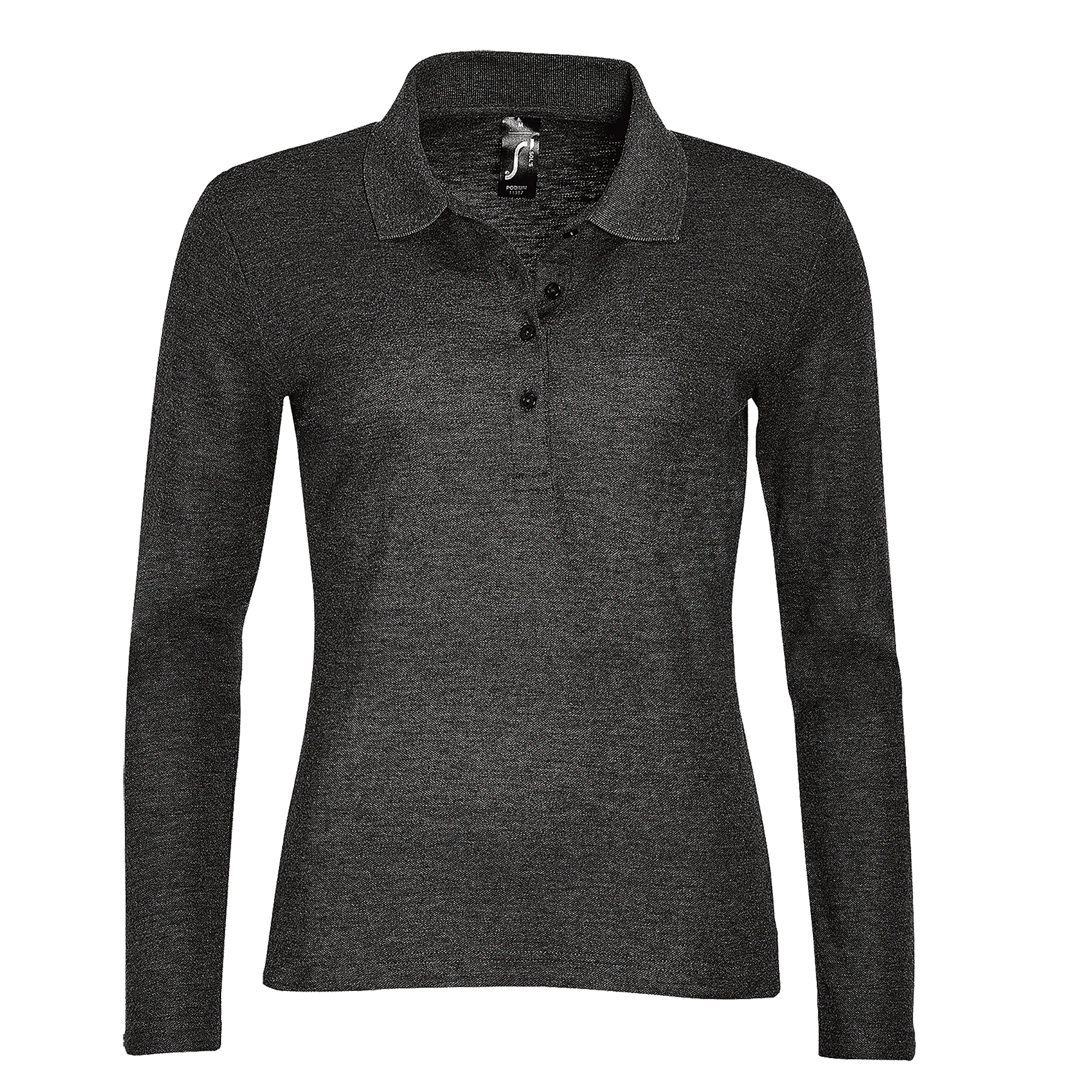 SOLS Womens Podium Long Sleeve Pique Cotton Polo Shirt - Walmart.com