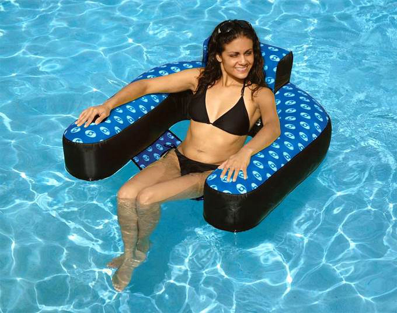 SwimWays Spring Float Recliner XL Extra Large Swim Lounger for Pool