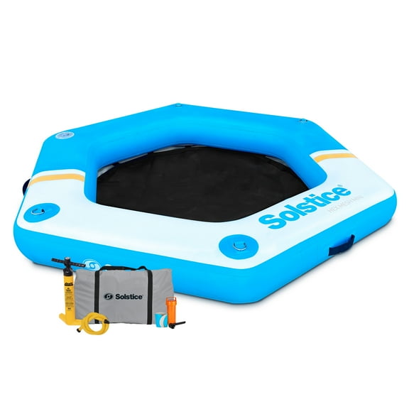 SOLSTICE ORIGINAL Inflatable Dock Float 6' Water Mat with Mesh Swim Lounge