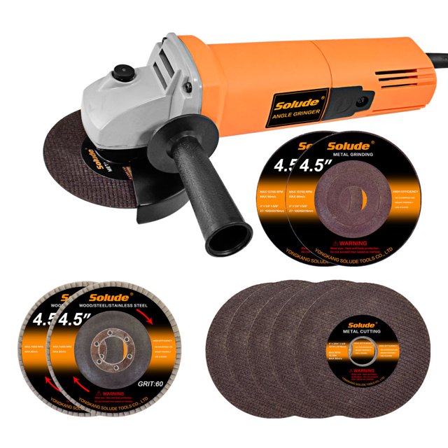 SOLUDE Angle Grinder,41/2inch Power Grinder Tool with 4 Grinding
