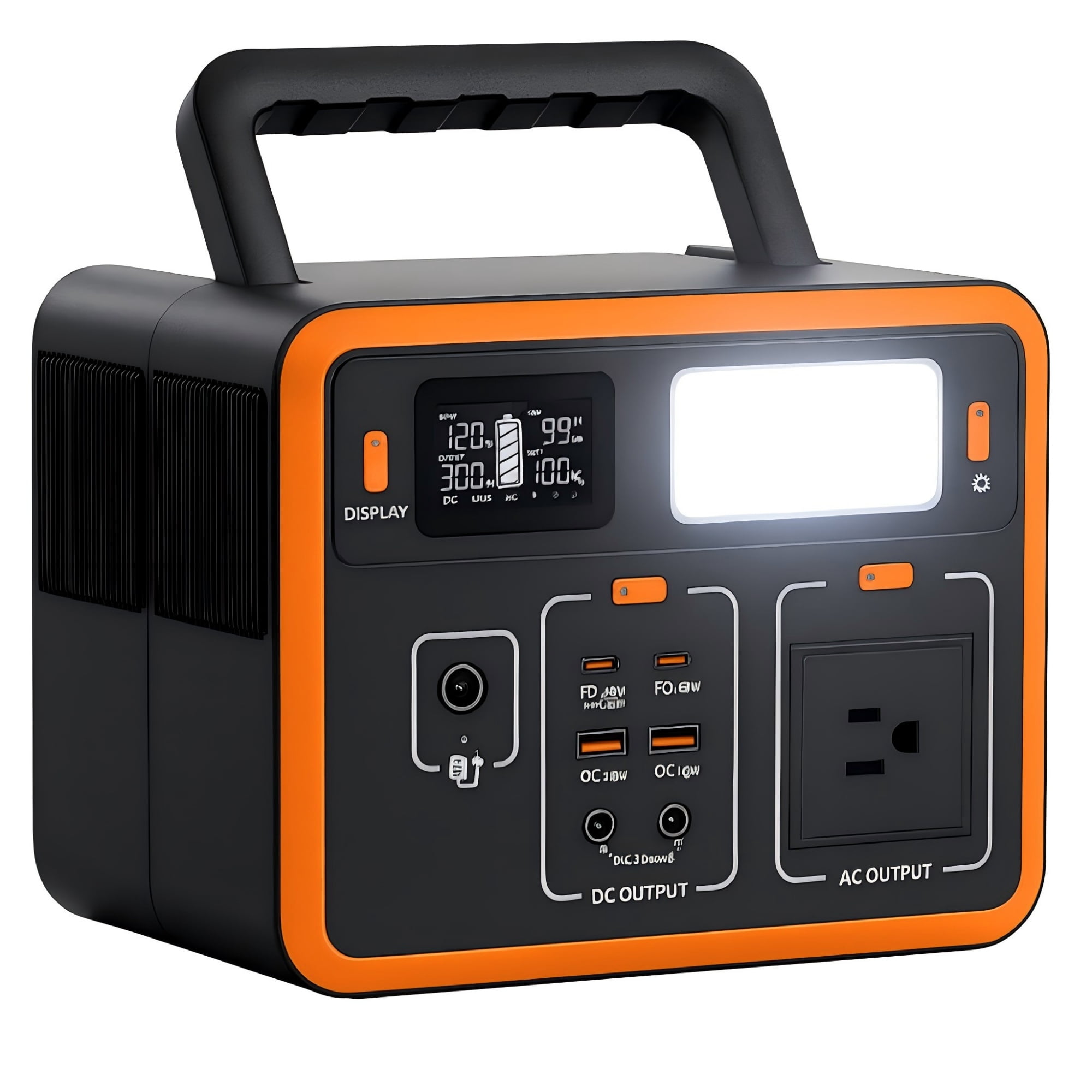 300W Portable Power Station, 288Wh 90000mAh portable solar generator with LED Light, Outdoor Solar Generator for Camping, RV, Home Backup, Emergency Power