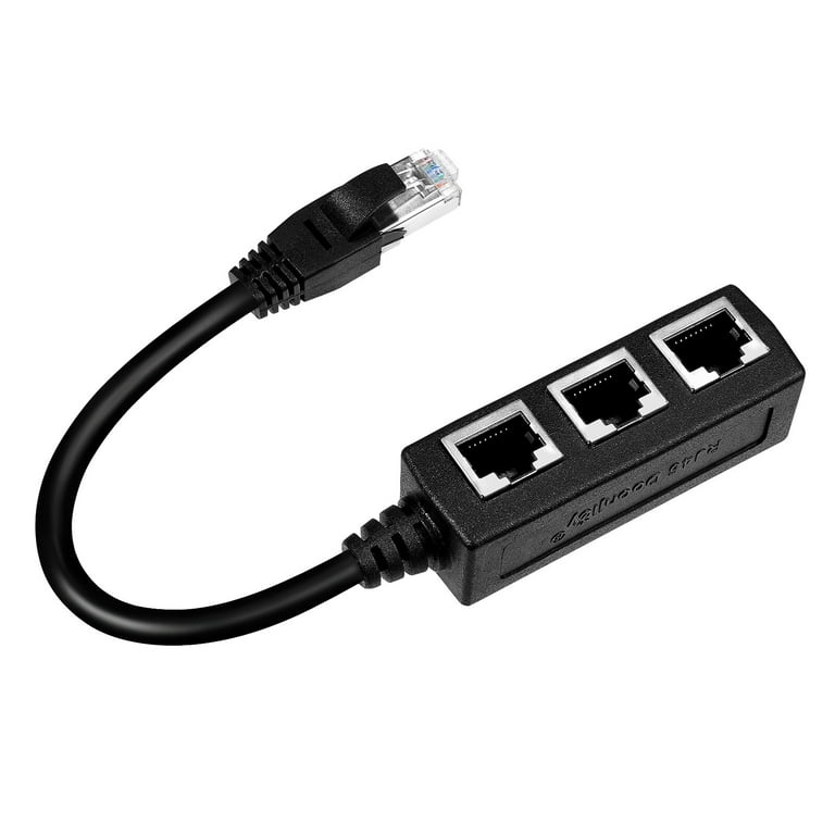 SOLUSTRE RJ45 Ethernet Splitter Cable 1 Male to 3 Female Network Extension  Cable Adapter (Random Interface) 