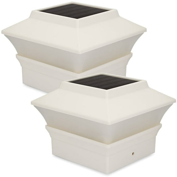 SOLVAO Solar Post Cap Lights (2 Pack) | 4x4 Waterproof LED | Warm White | Outdoor Fence & Deck
