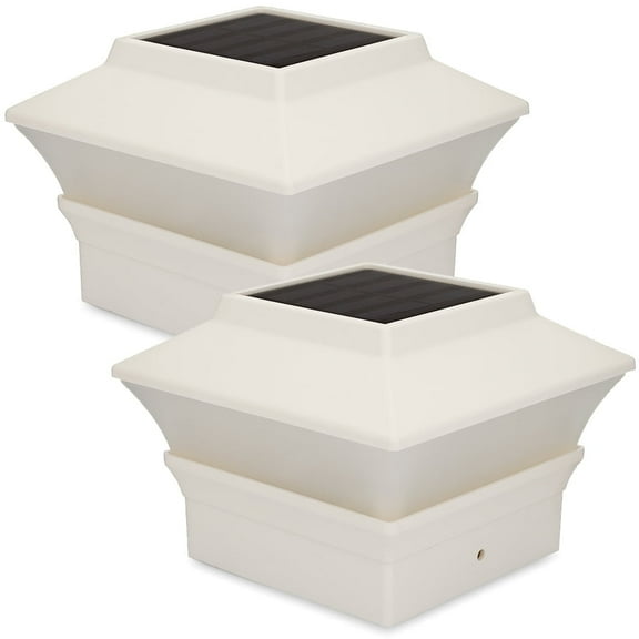 SOLVAO Solar Post Cap Lights (2 Pack) | 4x4 Waterproof LED | Warm White | Outdoor Fence & Deck