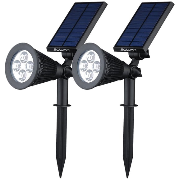 SOLVAO Solar Spot Lights - Outdoor LED Spotlights for Garden, Flag Pole (2 Pack)