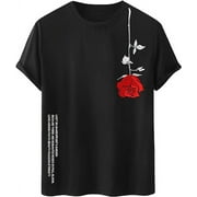 SOLY HUX Men's Graphic Tees Vintage T-Shirts Floral Letter Print Crewneck Short Sleeve T Shirts Casual Summer Streetwear