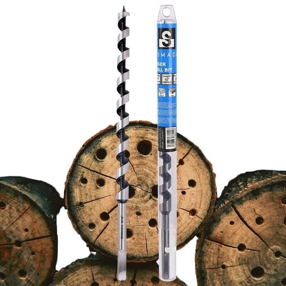 SOMADA 9/16-Inch x 12-Inch Auger Drill Bit for Wood, Hex Shank 3/8-Inch, Ship Auger Long Drill Bit for Soft and Hard Wood, Plastic, Drywall and Composite Materials