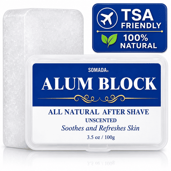 SOMADA Alum Block for Men, after Shave Styptic Stone, 100g / 3.5 oz, Piedra de Alumbre