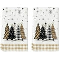 thumbnail image 1 of SOME THING Beige Brown Xmas Trees Christmas Kitchen Towels Dish Towels, 18x26 Inch Buffalo Plaid Daily Winter Decoration Hand Towels Set of 2, 1 of 6