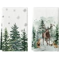 thumbnail image 1 of SOME THING Elk Trees Snow Hello Winter Kitchen Towels Dish Towels, 18x26 Inch Seasonal Christmas Decoration Hand Towels Set of 2, 1 of 6