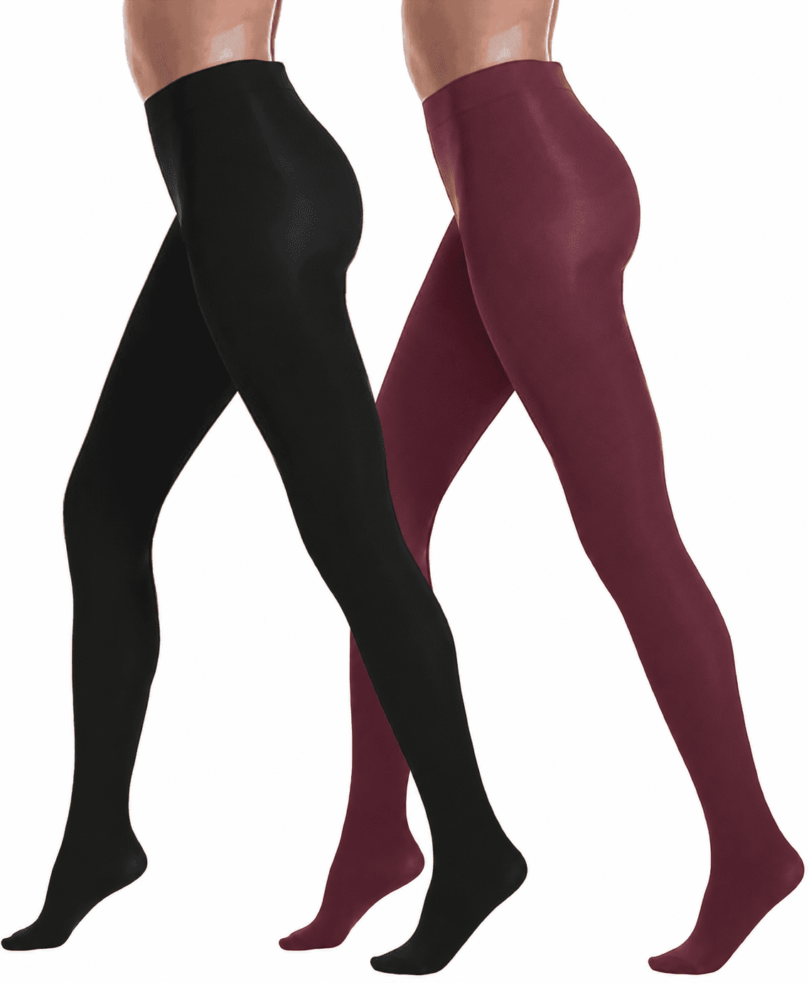 SOMER 2 Pair Tights for Women Set Pantyhose with Reinforced Toe