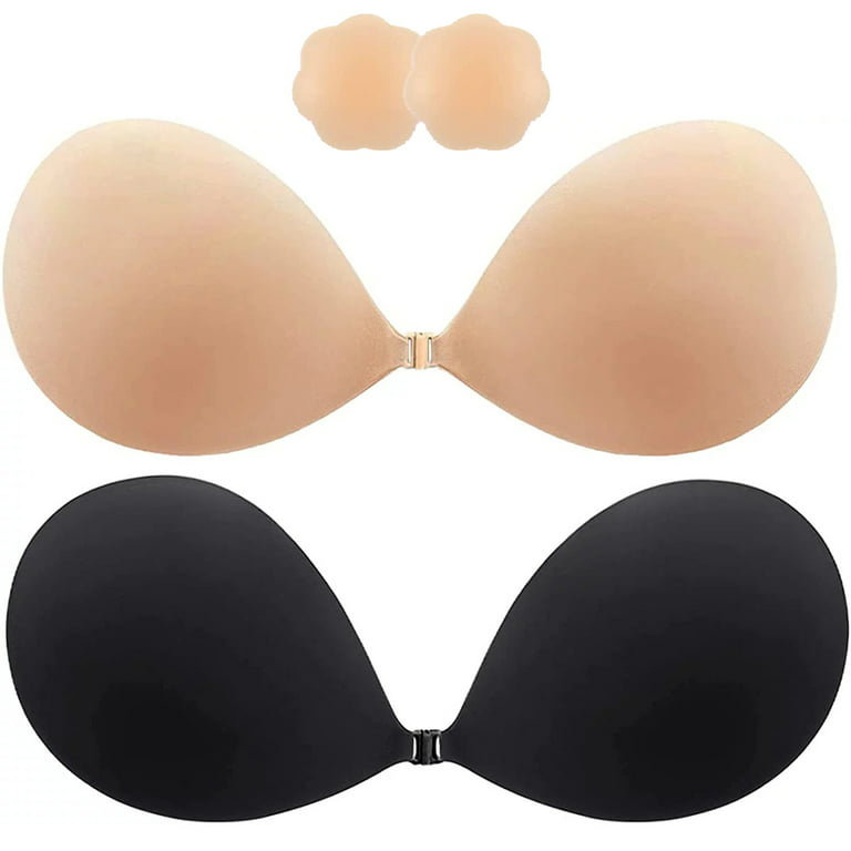 Strapless Backless Adhesive Silicone Push Up Deep V Invisible Bra Nipple  Covers