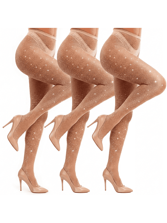 Women's Tights Fishnets Stockings Pantyhose Sheer Tights Nylons Jeweled Rhinestone Party Nude