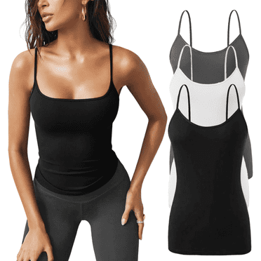 SOMER 3 Pack Women's Tank Tops Square Neck Sleeveless Ladies Tank Top Undershirts