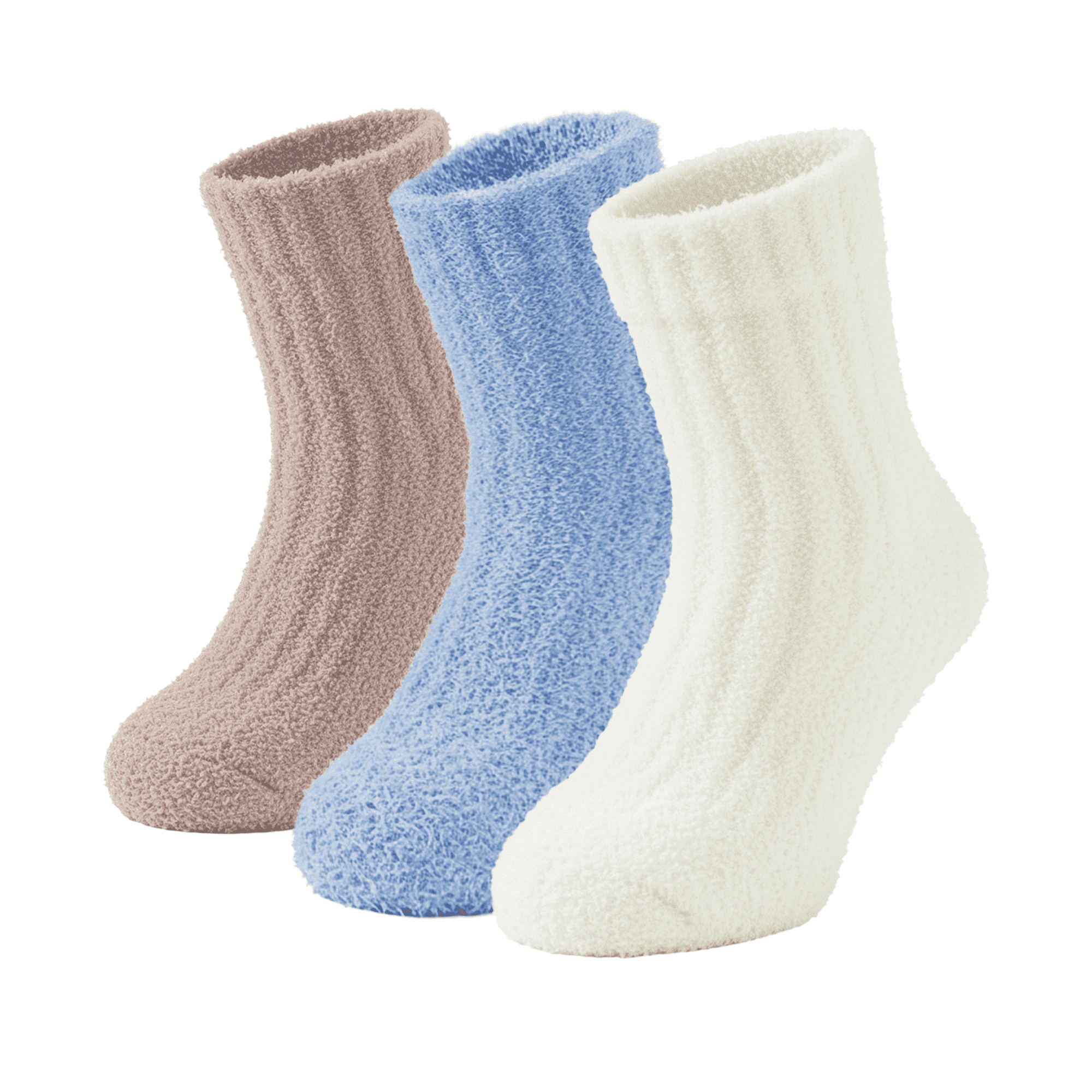 SOMER 3 Pairs Fuzzy Socks, Cute Cozy Fluffy Socks for Women, Soft Warm Winter Slipper Socks for Women