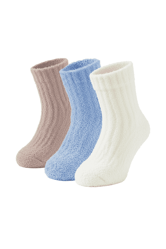 3 Pairs Fuzzy Socks, Cute Cozy Fluffy Socks for Women, Soft Warm Winter Slipper Socks for Women
