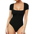 thumbnail image 1 of SOMER Body Suit Tummy Control Bodysuit Short Sleeve Tops Black Bodysuits for Women Clothing, 1 of 7
