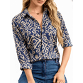 thumbnail image 1 of SOMER Button Down Shirts for Womens Tops Blouses for Women Dressy Casual Silky Printed Wrinkle-Resistant Long Sleeve Shirts Trendy Fashion Clothing, 1 of 6