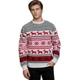 thumbnail image 1 of SOMER Men’s Christmas Sweater Warm Thick Knit Pullover Reindeer Snowflake Top for Family Couples Holiday Party New Year 2025 Red, 1 of 7