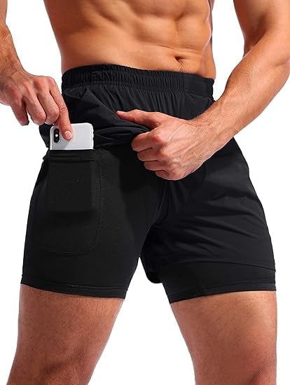 Compression Shorts Mens Shorts In Workout Shorts With Phone