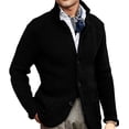 thumbnail image 1 of SOMER Men's Cardigan Sweater Jackets Long Sleeve Knitted Stand Collar Cable Button Loose Casual Sweaters with Pockets, 1 of 7