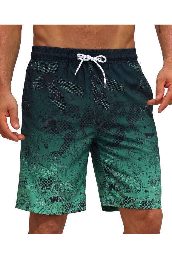 Men's Swim Trunks Long Bathing Suits with Mesh Lining and Pockets Quick Dry Beach Board Shorts