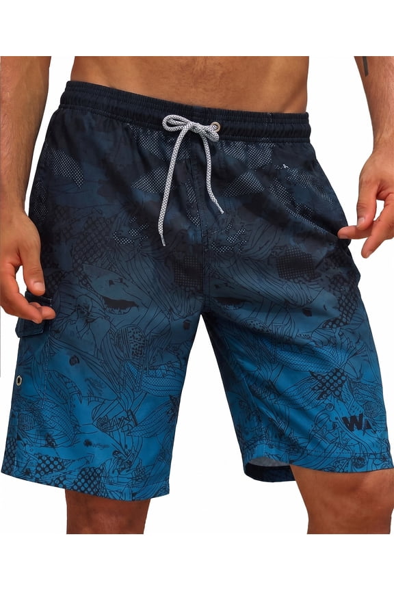 Men's Swim Trunks Long Bathing Suits with Mesh Lining and Pockets Quick Dry Beach Board Shorts