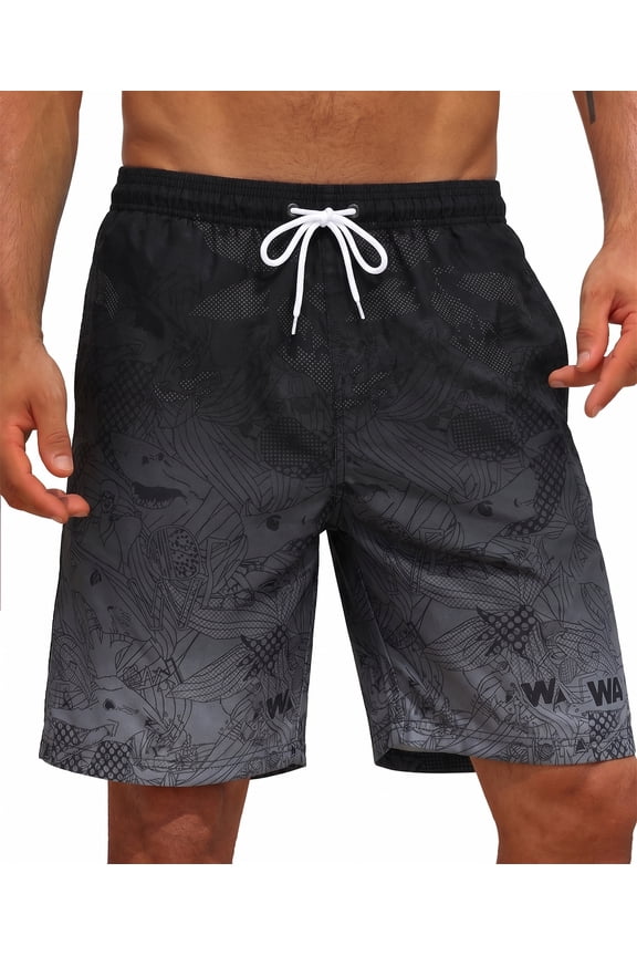 Men's Swim Trunks Long Bathing Suits with Mesh Lining and Pockets Quick Dry Beach Board Shorts
