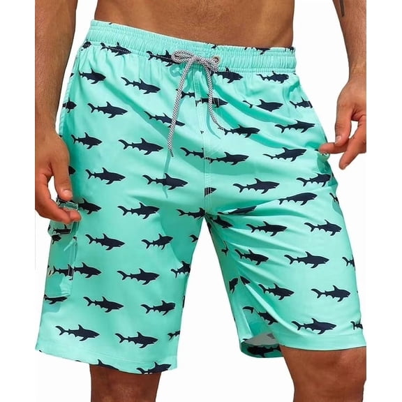 SOMER Men's Swim Trunks Long Bathing Suits with Mesh Lining and Pockets Quick Dry Beach Board Shorts