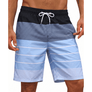 SOMER Men's Swim Trunks Long Bathing Suits with Mesh Lining and Pockets Quick Dry Beach Board Shorts