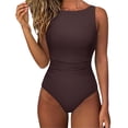 thumbnail image 1 of SOMER One Piece Swimsuit Womens Bathing Suits Tummy Control Backless Ruched Black Slimming Swimwear, 1 of 6