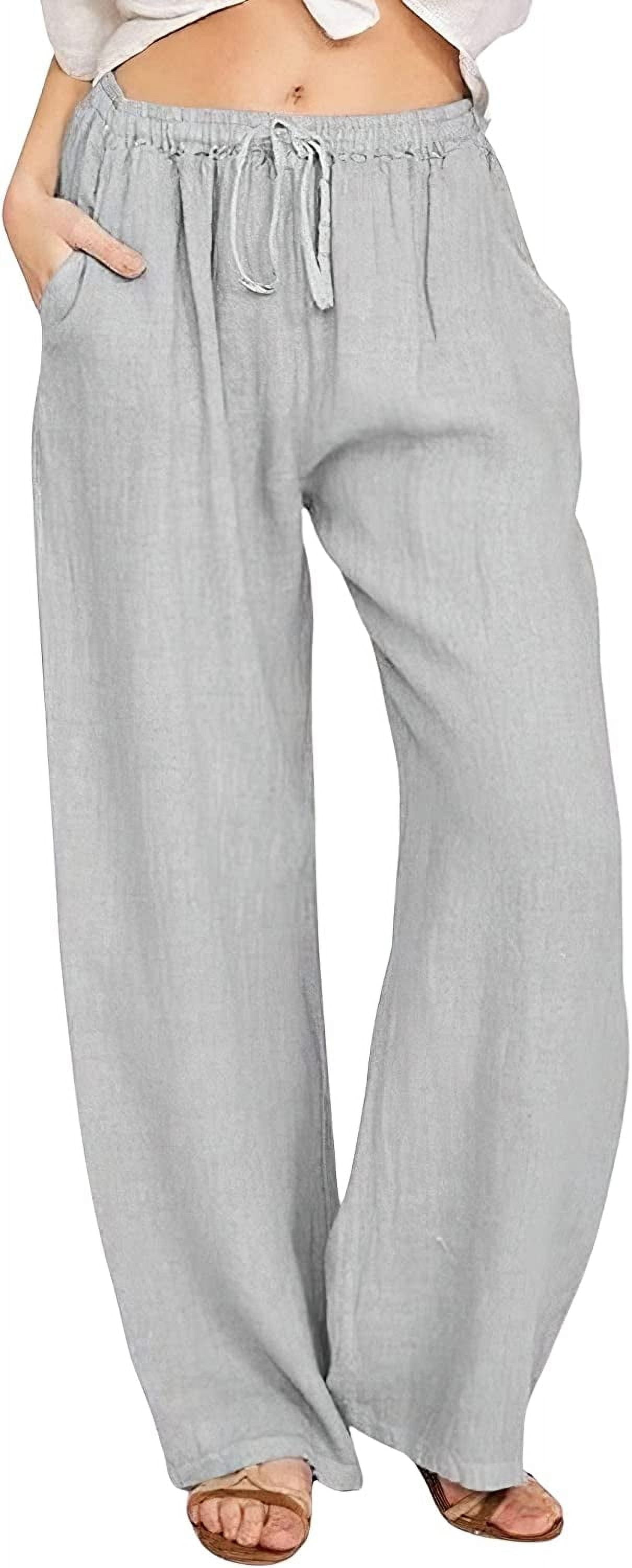 在庫一掃セール売れ筋ランキング SOMER Women's Casual Cotton Linen Wide Leg Pants with パンツ