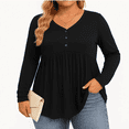 thumbnail image 1 of SOMER Woman Blouses Plus Size Tops V Neck Shirts Tunic Casual Long Sleeve Swing Flowy Blouses, 1 of 7