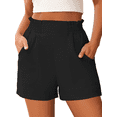 thumbnail image 1 of SOMER Shorts for Women Elastic High Waisted Wide Leg Womens Shorts with Pockets Casual Beach 2026 Summer Black, 1 of 6