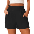 thumbnail image 1 of SOMER Shorts for Women Elastic High Waisted Wide Leg Womens Shorts with Pockets Casual Beach 2026 Summer Black, 1 of 6