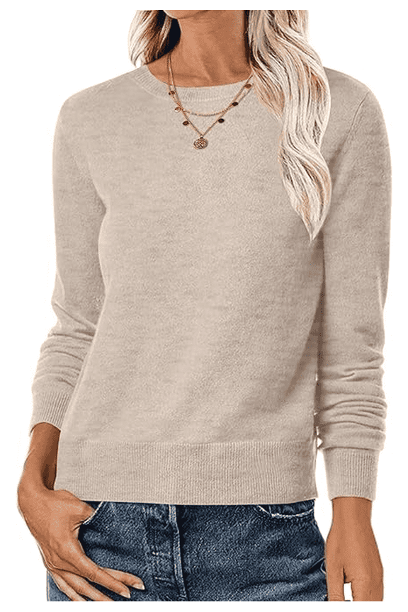 Sweaters for Women Long Sleeve Womens Sweaters Pullover Tops Lightweight Crewneck Soft Basic Knit Sweaters Loose Fit Winter