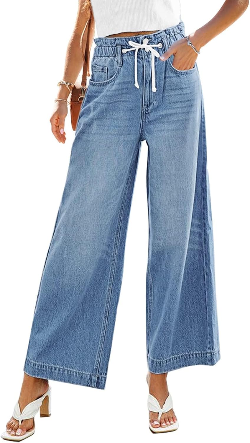 High Waist Elastic Baggy Jeans Pant For Women main image 0