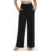 SOMER Wide Leg Yoga Pants for Women High Waisted Casual Loose Sweatpants Flowy Pants with Pockets