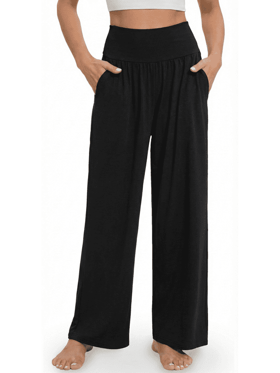 Wide Leg Yoga Pants for Women High Waisted Casual Loose Sweatpants Flowy Pants with Pockets
