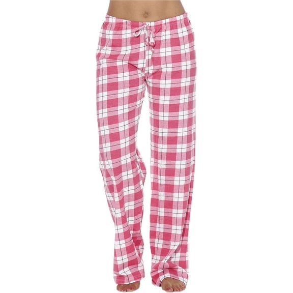 MLDRA Womens Pajama Pants Cotton Flannel Plaid Pants for Women Lounge Pants Women Soft PJ Pants Women Fall Pink