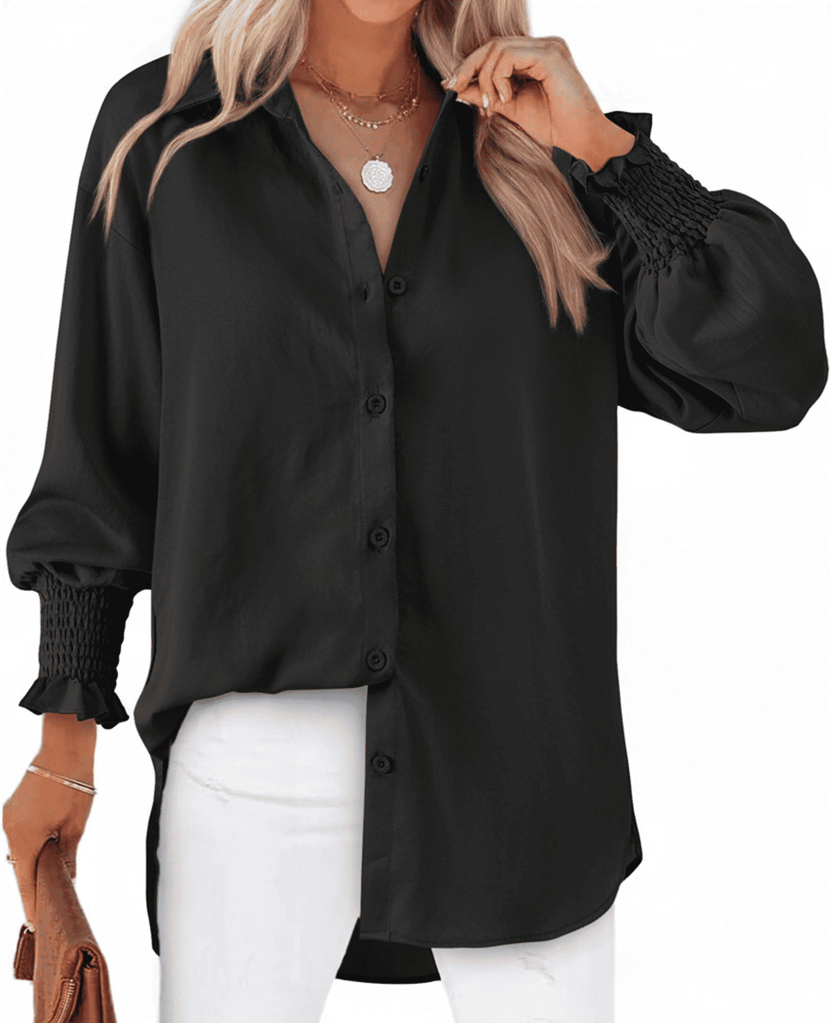 SOMER Womans Tops Fall Button Down Shirts for Women Blouses Dressy ...