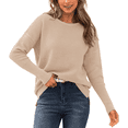 thumbnail image 1 of SOMER Sweaters for Women Crewneck Long Sleeve Ribbed Knit Pullover Sweaters Tops Trendy, 1 of 6