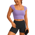 thumbnail image 1 of SOMER Tank Tops for Womens Crop Tops Gym Yoga Workout Tops Sleeveless Strappy Design, Athletic Shirt Casual Sports Top Purple, 1 of 7