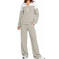 thumbnail image 1 of SOMER 2 piece workout lounge Sets for Women Fall Outfits 2025 Sweatsuit Long Sleeve Cute Zip-Up Pullover with Casual Wide Leg Sweatpants, 1 of 8