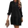 thumbnail image 1 of SOMER Fall Dresses for Women 2025, Crewneck Sweatshirt Dress Pullover, Mini Casual Dresses for Women Elegant Classy, A-Line Long Sleeve Black Dress, 1 of 6