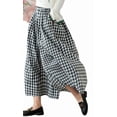 thumbnail image 1 of SOMER Women's Capri Plaid Pants Elastic Waist Gingham Wide Leg Palazzo Pants, 1 of 4