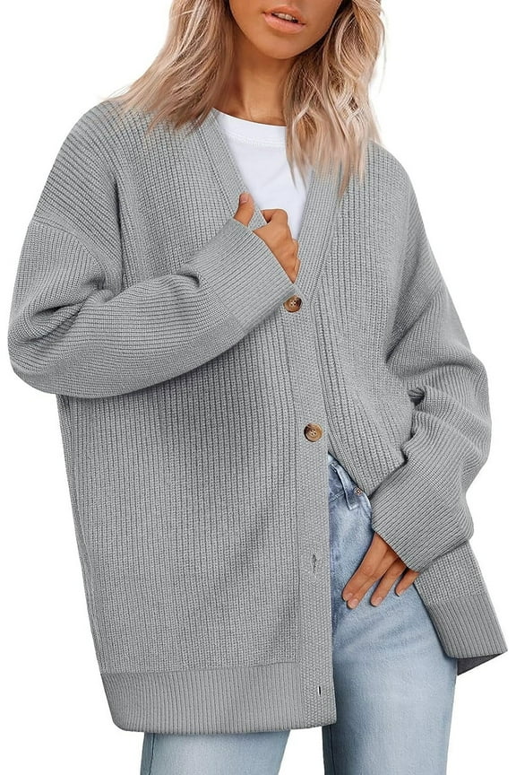 Cardigan Sweaters for Women Lightweight Cardigans for Women Open Front Oversized Button, Trendy V Neck Loose 2025 Spring Fall Winter Knit Cardigan