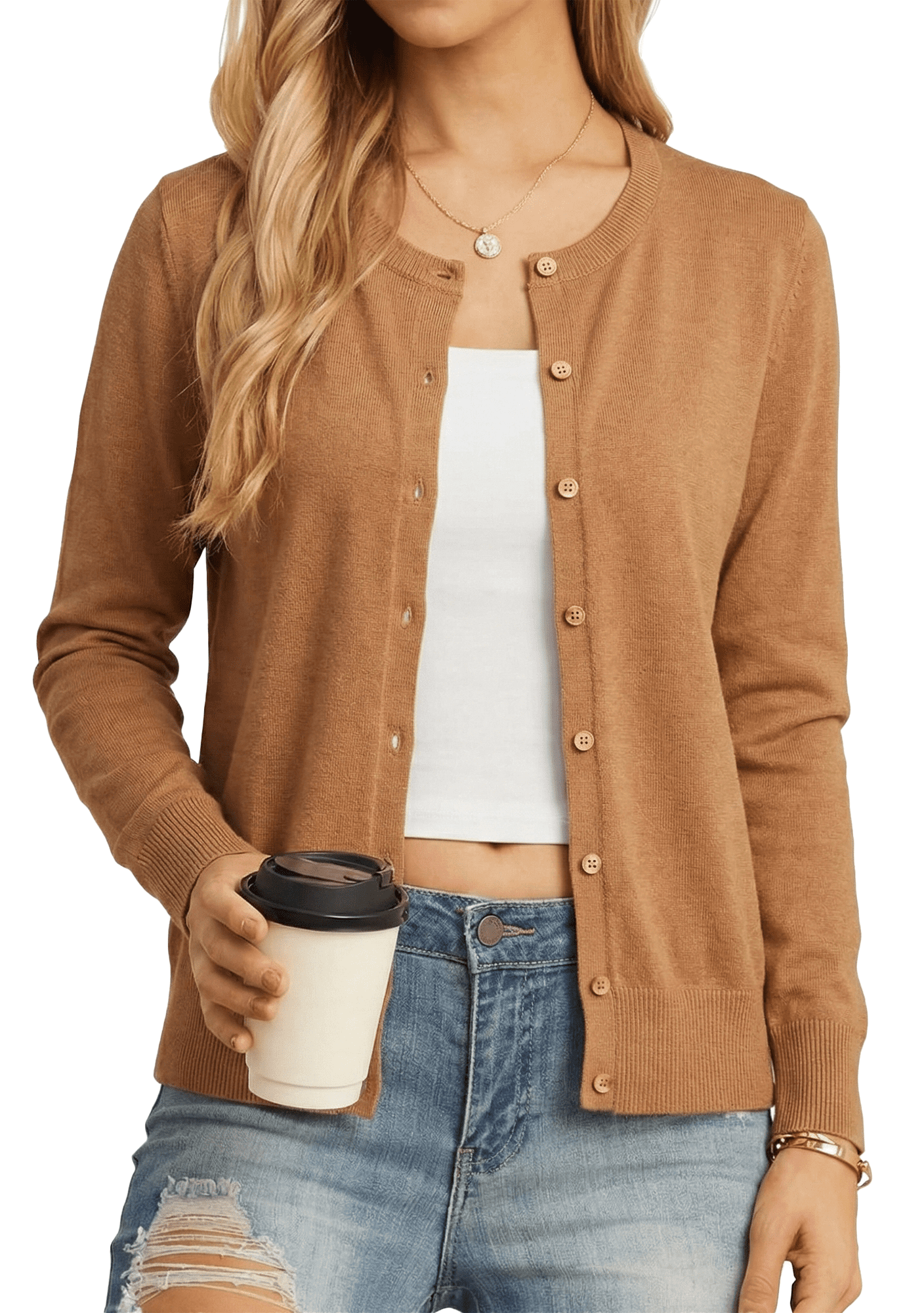 SOMER Women's Cardigan Sweater Long Sleeve Open Front Cardigan Casual ...