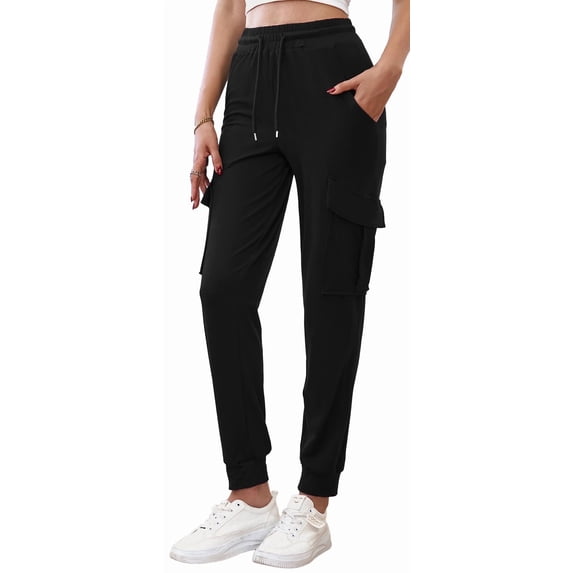 SOMER Women's Sweatpants Cargo Joggers High Waisted Drawstring Hiking Workout Pants Lightweight Comfy with Pockets